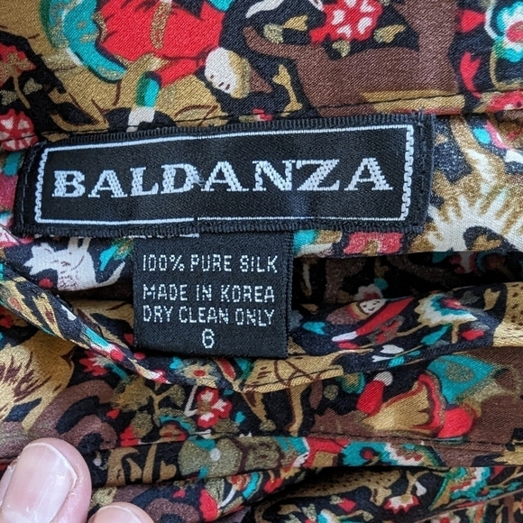 Baldanza vintage silk skirt sz 6 - Picture 5 of 8